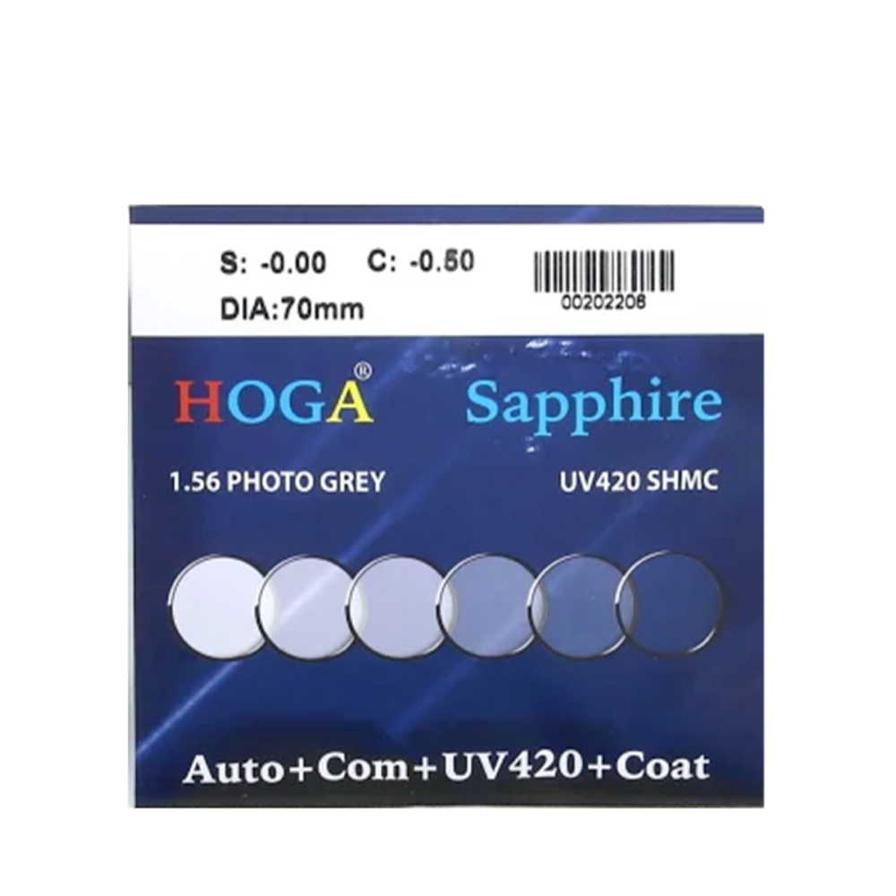 Kính Đổi Màu Chống Ánh Sáng Xanh HOGA Sapphire 1.56