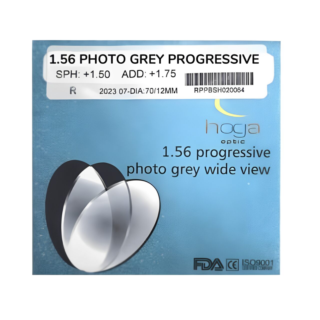 Tròng kính đa tròng Hoya 1.56 Progressive Photo Grey SHMC